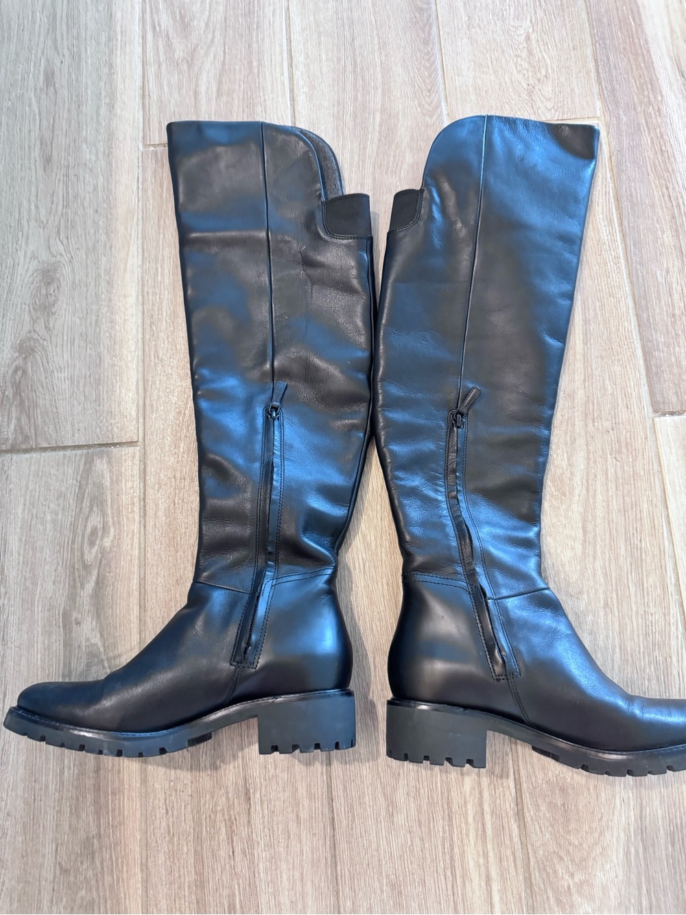 Cole Haan Black Over-the-Knee Lug Sole Boots Waterproof